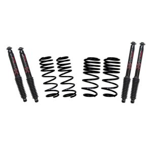 Jeep Wrangler Coilover Suspension Kit - Skyjacker - Lowering Kit w/ Black MAX Shocks - Black - `21-`24
