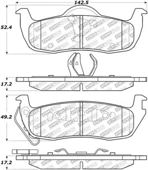Jeep Commander Brake Pads - Rear - Stoptech - Street Select with Hardware - `06-`10