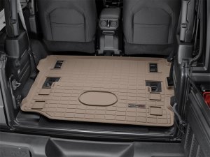 Jeep Wrangler JL Cargo Liner - WeatherTech - Raised Lip, Textured Finish - Tan - `18-`27