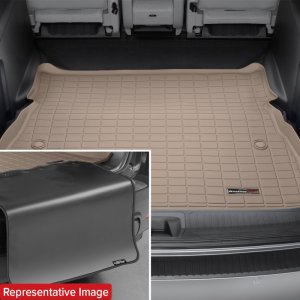 Jeep Grand Cherokee Seatback Cargo Liner - Behind 2nd Row Seating - WeatherTech - HP w/Bumper Protector - Tan - `11-`22