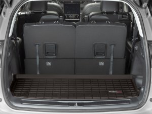 Jeep Grand Cherokee L Cargo Liner - Behind 3rd Row Seating - WeatherTech - Textured Finish with Raised Lip - Cocoa - `21-`27