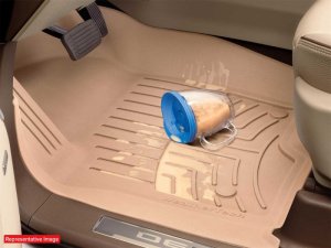 Jeep Compass Floor Mat Set - Front - WeatherTech - FloorLiner HP - Tan - `17-`26