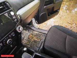 Jeep Compass Floor Mat Set - Front - WeatherTech - FloorLiner HP - Tan - `17-`26