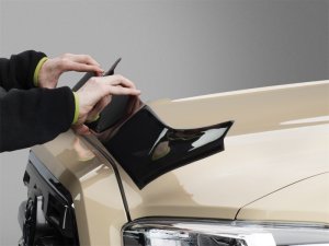 Jeep Wrangler Hood Protector - WeatherTech - Low Profile Aerodynamic, Dark Smoke - Black - `07-`16 Jeep Wrangler Hood Protector - WeatherTech - Low Profile Aerodynamic, Dark Smoke - Black - `07-`16