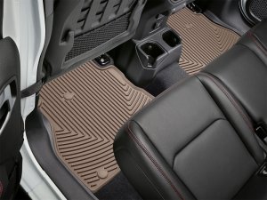 Jeep Gladiator Rubber Mats - Rear - WeatherTech - All-Weather - Tan - `20-`27