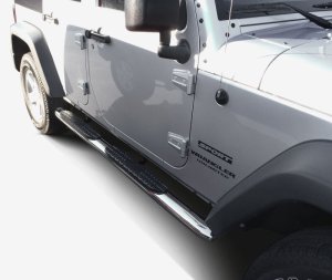 Jeep Wrangler Unlimited Nerf Bars - Westin - PRO TRAXX 4 Oval - Polished Stainless Steel - `07-`17