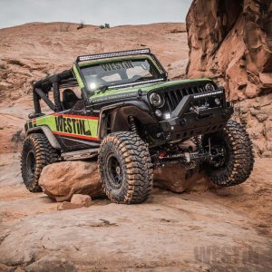 Jeep Wrangler Rock Rail Steps - Westin - Triple Tube - Textured Black - `07-`17