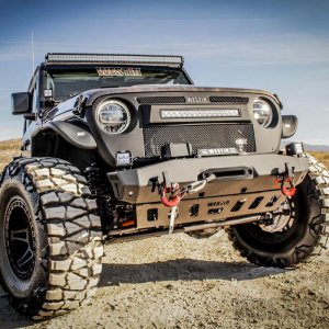Jeep Wrangler Bumper - Front - Westin - WJ2 Stubby Front Bumper w/Bull Bar - Textured Black - `18-`22