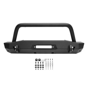 Jeep Wrangler Bumper - Front - Westin - WJ2 Stubby with Bull Bar - Textured Black - `18-`22