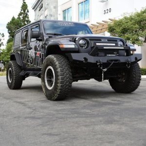Jeep Wrangler Bumper - Front - Westin - WJ2 Full Width w/LED Light Bar Mount - Textured Black - `18-`20
