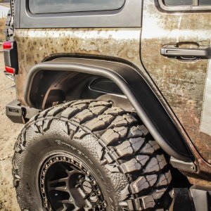 Jeep Wrangler Tube Fenders - Rear - Westin - Snyper - Textured Black - `18-`20