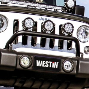 Jeep Wrangler Light Mounts - Westin - Snyper Bumper Mount - Textured Black - `07-`17