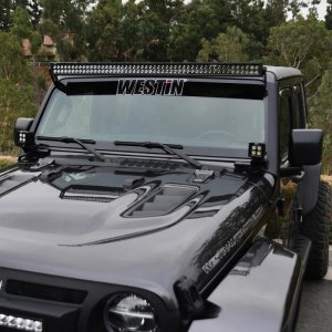 Jeep Wrangler Light Mounts - Pillar - Westin - For 50 in. LED Light Bar - Textured Black - `18-`19