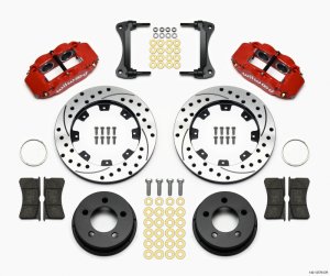 Jeep TJ Brake Kit - Front - Wilwood - Narrow Superlite 4R 12.19in Drilled - Red - `90-`06