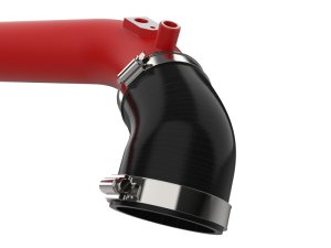 Jeep Wrangler Intercooler Hot Charge Pipe - aFe - BladeRunner 2-1/2in Aluminum - Textured Red - `24-`25