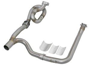 Jeep Wrangler Unlimited Performance Exhaust - aFe - Twisted Steel Y-Pipe w/ Loop Relocation Pipe - `12-`18