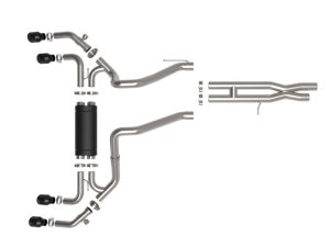 Jeep Wrangler Performance Exhaust - aFe - Vulcan Series Cat-Back - Black - `21-`25