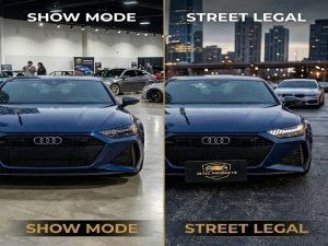 Front License Plate Mount - Powered Retractable Mount - SHOW-N-GO 