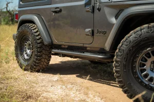 Jeep Wrangler JL Rock Slider Steps - DV8 Offroad - OE Plus - 2-Door - 2018+ Jeep Wrangler JL Rock Slider Steps - DV8 Offroad - OE Plus - 2-Door - 2018+