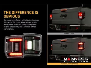 Jeep Gladiator JT LED Tail Lights - XB LED Series - Morimoto - Low Profile - Smoked Jeep Gladiator JT LED Tail Lights - XB LED Series - Morimoto - Low Profile - Smoked