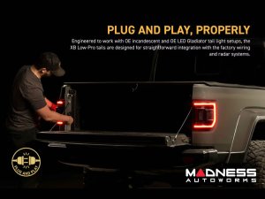 Jeep Gladiator JT LED Tail Lights - XB LED Series - Morimoto - Low Profile - Red Jeep Gladiator JT LED Tail Lights - XB LED Series - Morimoto - Low Profile - Red