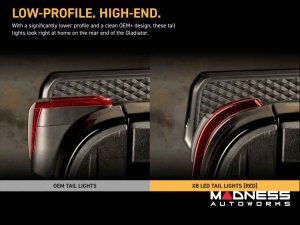 Jeep Gladiator JT LED Tail Lights - XB LED Series - Morimoto - Low Profile - Red Jeep Gladiator JT LED Tail Lights - XB LED Series - Morimoto - Low Profile - Red