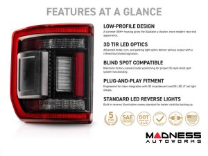 Jeep Gladiator JT LED Tail Lights - XB LED Series - Morimoto - Low Profile - Red Jeep Gladiator JT LED Tail Lights - XB LED Series - Morimoto - Low Profile - Red