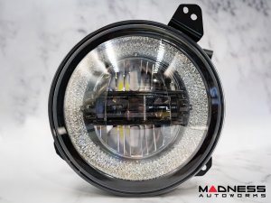 Jeep Wrangler JL Headlights - LED w/ Halos - Black Housing - 9"