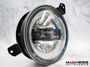 Jeep Wrangler JL Headlights - LED w/ Halos - Black Housing - 9"