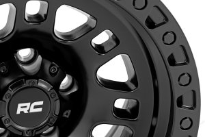 Custom Wheel 82 Series Wheel - One-Piece - Semi Gloss Black | 18x9 | 5x5.0 | -12mm - Rough Country