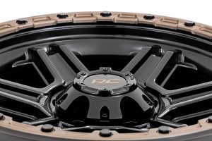 Custom Wheel 79 Series Wheel - One-Piece - Semi Gloss Black w/ Bronze Ring | 17x8.5 | 5x5.0 | 0mm - Rough Country