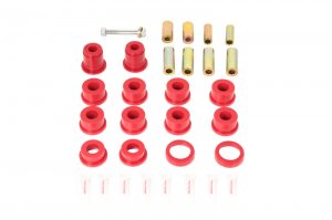 Jeep Wrangler JK Control Arm Bushing Kit - Front - Rugged Ridge - Polyurethane - Red - `07-`18