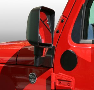 Jeep Wrangler JK Mirror Filler Plate Kit - Rugged Ridge - Black - `07-`18