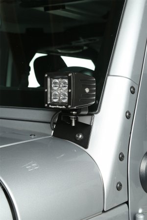 Jeep Wrangler JK Mounting Brackets - Windshield - Rugged Ridge - Textured Black - `07-`18