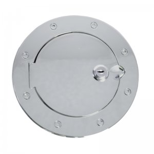 Jeep Wrangler JK Gas Cap Door, Locking, Stainless Steel - Rugged Ridge - `07-`18
