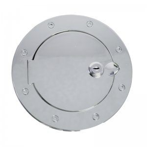 Jeep Wrangler JK Gas Cap Door, Locking, Stainless Steel - Rugged Ridge - `07-`18
