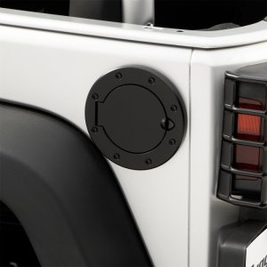 Jeep Wrangler JK Gas Cap Door - Rugged Ridge - Non-Locking - Black - `07-`18
