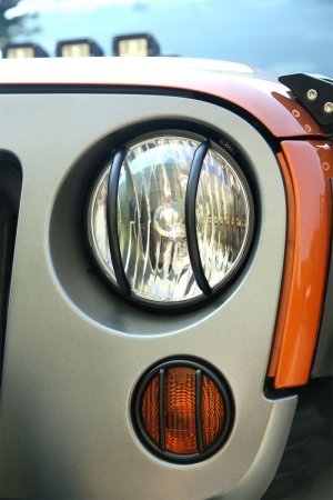 Jeep Wrangler JK Headlight Euro Guards - Rugged Ridge - Euro Guard Kit - Textured Black - `07-`18