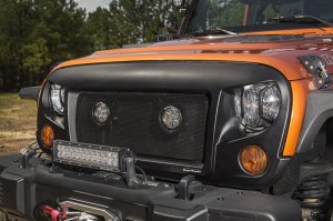 Jeep Wrangler JK Elite Headlight Guards - Rugged Ridge - Elite - Textured Black - `07-`18