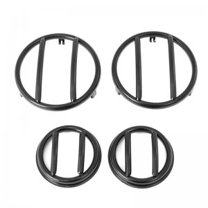 Jeep Wrangler JK Turn Signal & Side Marker Guard - Front - Rugged Ridge - Euro Style - Black - `07-`18