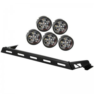 Jeep Wrangler JK LED Light Bar Kit - Hood - Rugged Ridge - Black - `07-`18