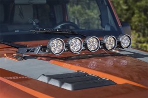 Jeep Wrangler JK LED Light Bar Kit - Hood - Rugged Ridge - Black - `07-`18