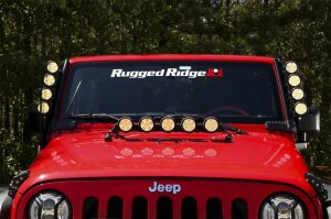 Jeep Wrangler JK Light Bar Mount - Rugged Ridge - Elite Fast Track - Black - `07-`18