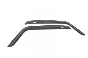 Jeep Wrangler JK Window Rain Deflectors - Front - Rugged Ridge - Smoked - `07-`18