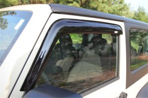 Jeep Wrangler JK Window Rain Deflectors - Front - Rugged Ridge - Smoked - `07-`18