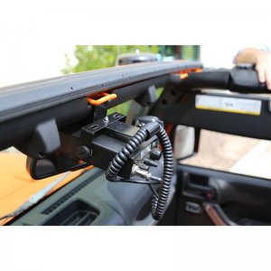 Jeep Wrangler JK CB Radio Mount - Rear View Mirror - Rugged Ridge - Black - `07-`18
