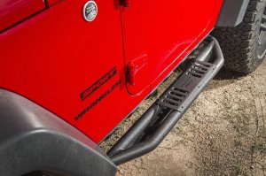 Jeep Wrangler JK Side Armor Guard Plates - Rugged Ridge - RRC - Textured Black - `07-`18