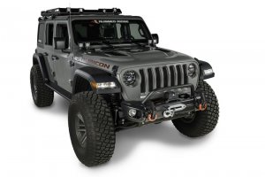 Jeep Wrangler JL Bumper Tube Overrider - Front - Rugged Ridge - Black - `18-`22
