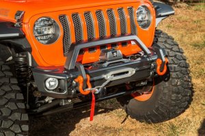 Jeep Gladiator Bumper - Front - Rugged Ridge - Arcus Stamped Steel Overrider - Satin Black - `20-`22