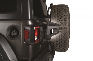 Jeep Wrangler JL Spare Tire Relocation Bracket - Rear - Rugged Ridge - Black - `18-`22